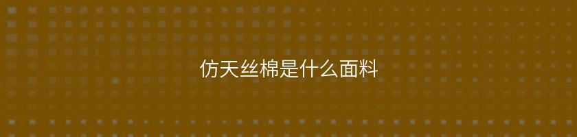 ä»¿å¤©çµ²æ£‰æ˜¯ä»€ä¹ˆé¢æ–™